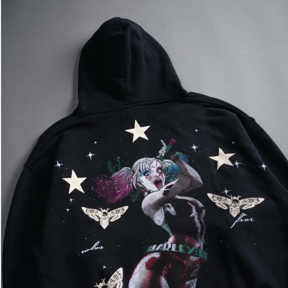 NWT Darc Sport Harley Quinn Batman Joker black Pierce Hoodie S